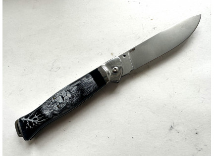Нож Складной Черный ЛЕВ. s390. 70 HRC. Наличие