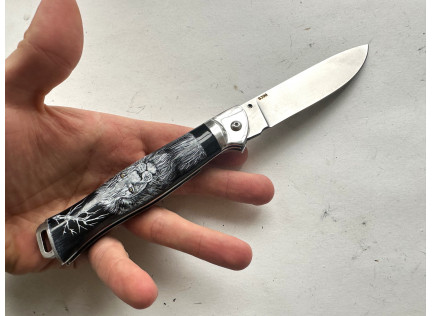 Нож Складной Черный ЛЕВ. s390. 70 HRC. Наличие