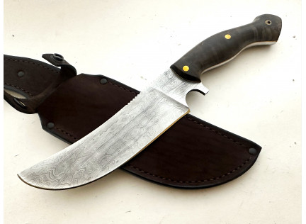 Цельнометаллический нож "Хан". Дамаск