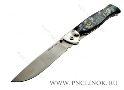 Нож Складной Черный ВОЛК. s390. 70 HRC